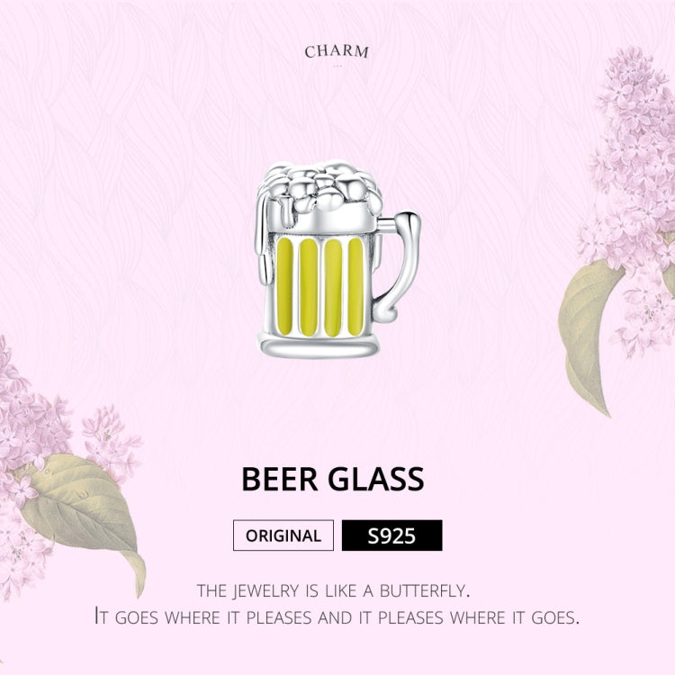 Accessori per collana braccialetto fai-da-te con perline per boccale di birra in argento sterling S925, Beer Mug