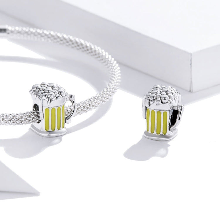 Accessori per collana braccialetto fai-da-te con perline per boccale di birra in argento sterling S925, Beer Mug