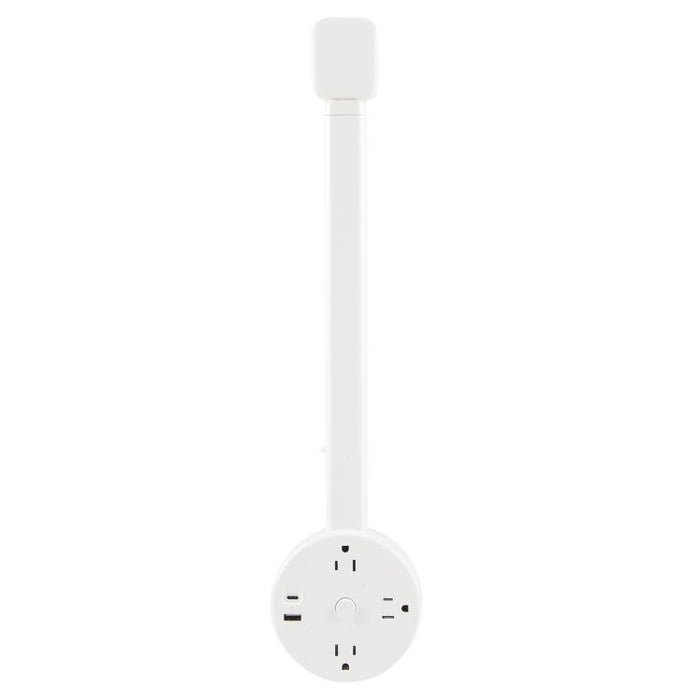 Prolunga per presa elettrica rotonda con spina americana e porta USB/Type-C per ricarica rapida., 3 AC + USB, US Plug