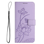 Custodia per telefono in pelle con motivo loto in rilievo e cordino., For Samsung Galaxy S25 Ultra 5G, For Samsung Galaxy S24 FE 5G, For Samsung Galaxy S24 Ultra 5G, For Samsung Galaxy S23 FE 5G