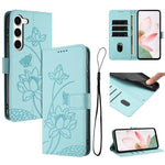 Custodia per telefono in pelle con motivo loto in rilievo e cordino., For Samsung Galaxy S23 Ultra 5G, For Samsung Galaxy S23+ 5G, For Samsung Galaxy S23 5G, For Samsung Galaxy S20 FE