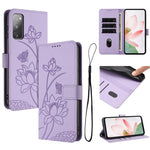 Custodia per telefono in pelle con motivo loto in rilievo e cordino., For Samsung Galaxy S23 Ultra 5G, For Samsung Galaxy S23+ 5G, For Samsung Galaxy S23 5G, For Samsung Galaxy S20 FE