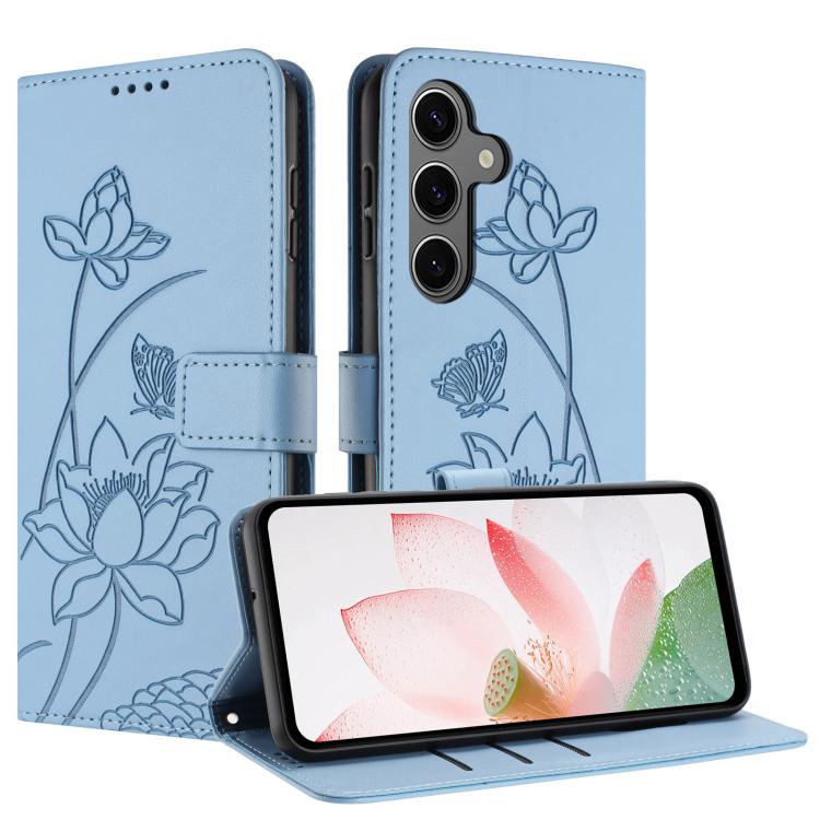 Custodia per telefono in pelle con motivo loto in rilievo e cordino., For Galaxy S26 FE 5G, For Samsung Galaxy S26+ 5G, For Samsung Galaxy S26 Ultra 5G, For Samsung Galaxy S26 5G
