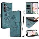 Custodia per telefono in pelle con motivo loto in rilievo e cordino., For Galaxy S26 FE 5G, For Samsung Galaxy S26+ 5G, For Samsung Galaxy S26 Ultra 5G, For Samsung Galaxy S26 5G