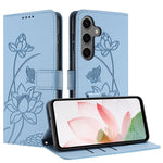 Custodia per telefono in pelle con motivo loto in rilievo e cordino., For Galaxy S26 FE 5G, For Samsung Galaxy S26+ 5G, For Samsung Galaxy S26 Ultra 5G, For Samsung Galaxy S26 5G