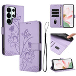 Custodia per telefono in pelle con motivo loto in rilievo e cordino., For Galaxy S26 FE 5G, For Samsung Galaxy S26+ 5G, For Samsung Galaxy S26 Ultra 5G, For Samsung Galaxy S26 5G