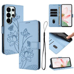 Custodia per telefono in pelle con motivo loto in rilievo e cordino., For Galaxy S26 FE 5G, For Samsung Galaxy S26+ 5G, For Samsung Galaxy S26 Ultra 5G, For Samsung Galaxy S26 5G