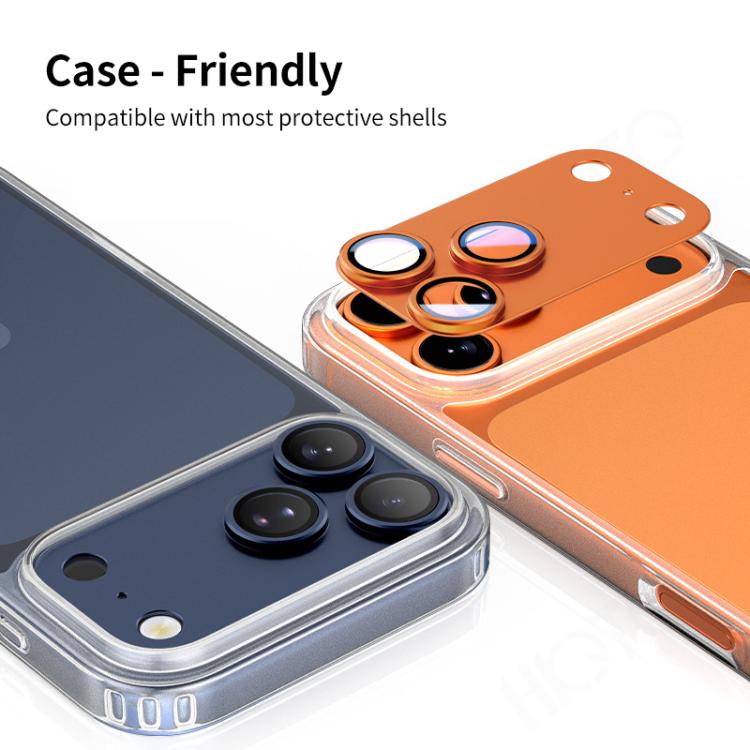 Pellicola anulare in metallo satinato a copertura totale per obiettivo fotografico XDcase Armor, For iPhone 17 Pro Max, For iPhone 17 Pro