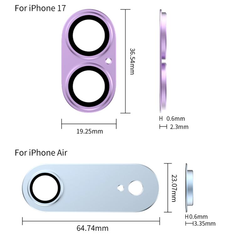 Pellicola anulare in metallo satinato a copertura totale per obiettivo fotografico XDcase Armor, For iPhone 17
