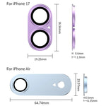 Pellicola anulare in metallo satinato a copertura totale per obiettivo fotografico XDcase Armor, For iPhone Air