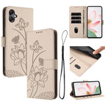 Custodia per telefono in pelle con motivo loto in rilievo e cordino., For Samsung Galaxy A57 5G, For Galaxy A27 5G, For Samsung Galaxy A17 / A26 / A16, For Samsung Galaxy A07 4G / A06 4G / 5G