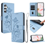 Custodia per telefono in pelle con motivo loto in rilievo e cordino., For Samsung Galaxy A56 5G / M56 5G, For Samsung Galaxy F16 / M16 5G, For Samsung Galaxy F06 / M06 5G, For Samsung Galaxy A36 5G