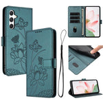 Custodia per telefono in pelle con motivo loto in rilievo e cordino., For Samsung Galaxy A56 5G / M56 5G, For Samsung Galaxy F16 / M16 5G, For Samsung Galaxy F06 / M06 5G, For Samsung Galaxy A36 5G