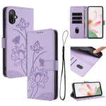 Custodia per telefono in pelle con motivo loto in rilievo e cordino., For Samsung Galaxy A56 5G / M56 5G, For Samsung Galaxy F16 / M16 5G, For Samsung Galaxy F06 / M06 5G, For Samsung Galaxy A36 5G