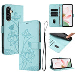 Custodia per telefono in pelle con motivo loto in rilievo e cordino., For Samsung Galaxy A56 5G / M56 5G, For Samsung Galaxy F16 / M16 5G, For Samsung Galaxy F06 / M06 5G, For Samsung Galaxy A36 5G