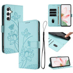Custodia per telefono in pelle con motivo loto in rilievo e cordino., For Samsung Galaxy A35 5G, For Samsung Galaxy A25 5G, For Samsung Galaxy M54 5G, For Samsung Galaxy M14 / F14 5G
