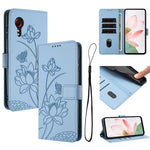 Custodia per telefono in pelle con motivo loto in rilievo e cordino., For Samsung Galaxy M15 / F15 5G, For Samsung Galaxy Xcover 7, For Samsung Galaxy A15 4G / 5G, For Samsung Galaxy A55 5G