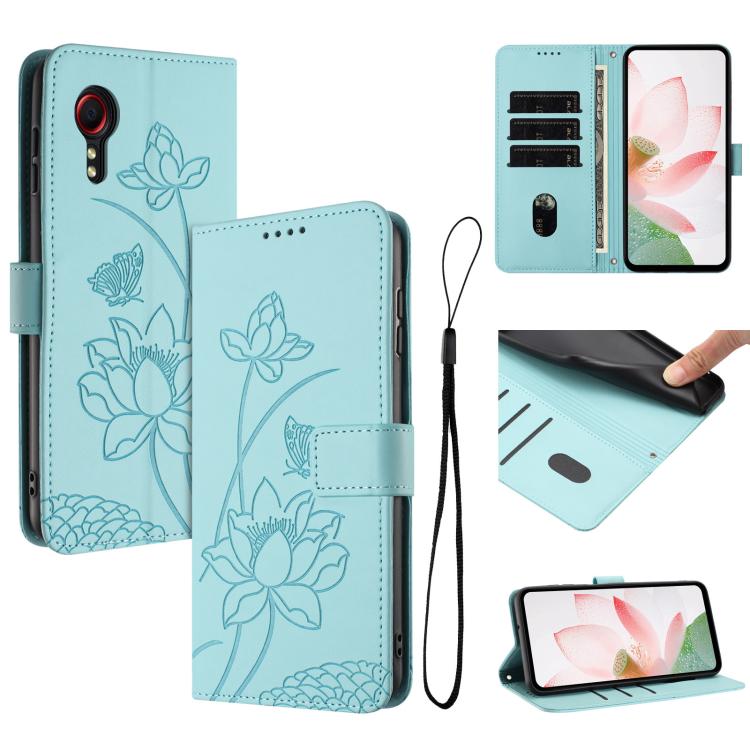 Custodia per telefono in pelle con motivo loto in rilievo e cordino., For Samsung Galaxy M15 / F15 5G, For Samsung Galaxy Xcover 7, For Samsung Galaxy A15 4G / 5G, For Samsung Galaxy A55 5G
