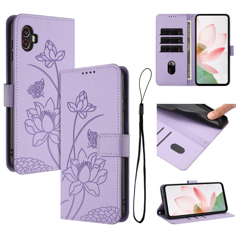 Custodia per telefono in pelle con motivo loto in rilievo e cordino., For Samsung Galaxy A54 5G, For Samsung Galaxy A13 4G / 5G, For Samsung Galaxy Xcover 6 Pro, For Samsung Galaxy A53 5G