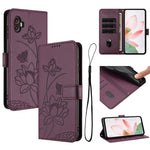 Custodia per telefono in pelle con motivo loto in rilievo e cordino., For Samsung Galaxy A54 5G, For Samsung Galaxy A13 4G / 5G, For Samsung Galaxy Xcover 6 Pro, For Samsung Galaxy A53 5G
