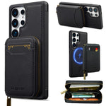 LC.IMEEKE Serie L6 Portafoglio con cerniera per carte Custodia magnetica MagSafe per telefono, For Samsung Galaxy S25 Edge 5G, For Samsung Galaxy S25 Ultra 5G, For Samsung Galaxy S22+ 5G, For Samsung Galaxy S20 FE 5G