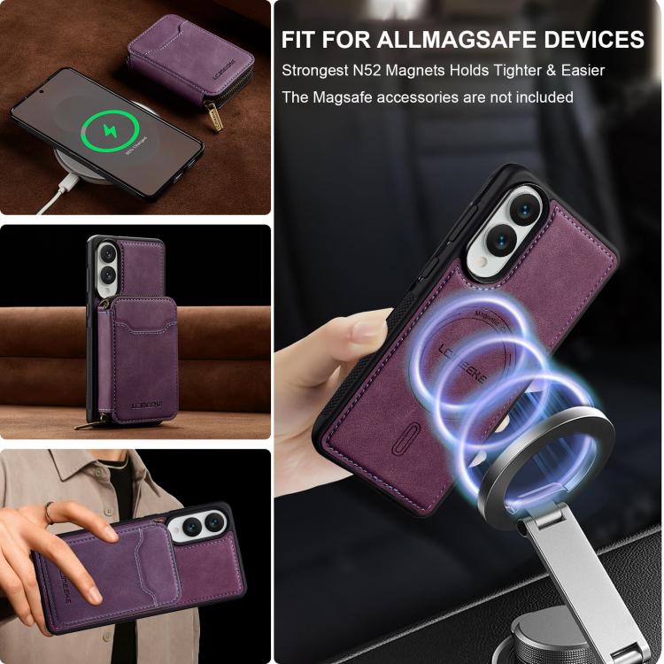 LC.IMEEKE Serie L6 Portafoglio con cerniera per carte Custodia magnetica MagSafe per telefono, For Samsung Galaxy S25 Edge 5G, For Samsung Galaxy S25 Ultra 5G, For Samsung Galaxy S22+ 5G, For Samsung Galaxy S20 FE 5G