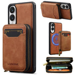 LC.IMEEKE Serie L6 Portafoglio con cerniera per carte Custodia magnetica MagSafe per telefono, For Samsung Galaxy S25 Edge 5G, For Samsung Galaxy S25 Ultra 5G, For Samsung Galaxy S22+ 5G, For Samsung Galaxy S20 FE 5G