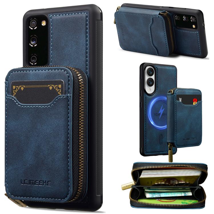 LC.IMEEKE Serie L6 Portafoglio con cerniera per carte Custodia magnetica MagSafe per telefono, For Samsung Galaxy S25 Edge 5G, For Samsung Galaxy S25 Ultra 5G, For Samsung Galaxy S22+ 5G, For Samsung Galaxy S20 FE 5G