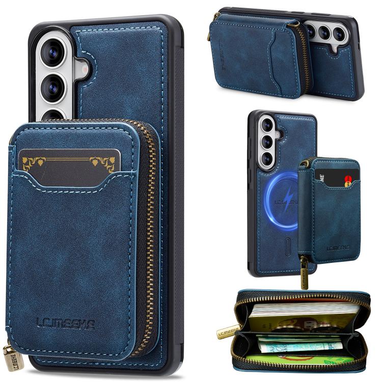 LC.IMEEKE Serie L6 Portafoglio con cerniera per carte Custodia magnetica MagSafe per telefono, For Galaxy S26 FE 5G, For Samsung Galaxy S26+ 5G, For Samsung Galaxy S26 Ultra 5G, For Samsung Galaxy S26 5G