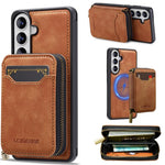 LC.IMEEKE Serie L6 Portafoglio con cerniera per carte Custodia magnetica MagSafe per telefono, For Galaxy S26 FE 5G, For Samsung Galaxy S26+ 5G, For Samsung Galaxy S26 Ultra 5G, For Samsung Galaxy S26 5G