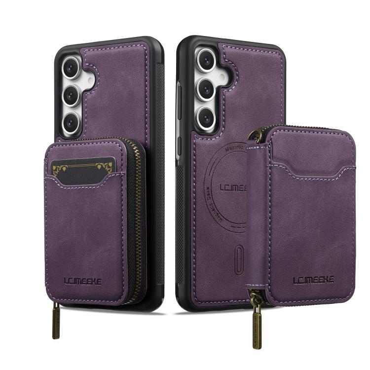 LC.IMEEKE Serie L6 Portafoglio con cerniera per carte Custodia magnetica MagSafe per telefono, For Galaxy S26 FE 5G, For Samsung Galaxy S26+ 5G, For Samsung Galaxy S26 Ultra 5G, For Samsung Galaxy S26 5G