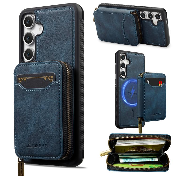 LC.IMEEKE Serie L6 Portafoglio con cerniera per carte Custodia magnetica MagSafe per telefono, For Galaxy S26 FE 5G, For Samsung Galaxy S26+ 5G, For Samsung Galaxy S26 Ultra 5G, For Samsung Galaxy S26 5G