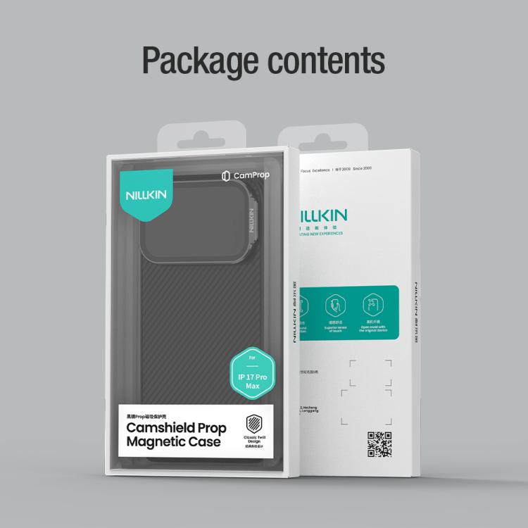 NILLKIN CamShield Prop Texture Cover trasparente con specchio e custodia magnetica MagSafe per PC e telefono., For iPhone 17 Pro Max, For iPhone 17 Pro