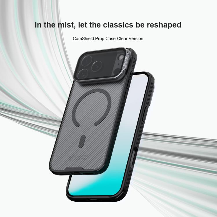 NILLKIN CamShield Prop Cover trasparente con specchio, custodia magnetica MagSafe per PC e telefono., For iPhone 17 Pro Max, For iPhone 17 Pro