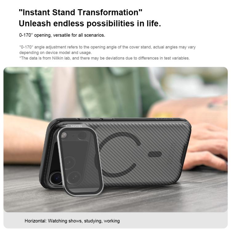 NILLKIN CamShield Prop Cover trasparente con specchio, custodia magnetica MagSafe per PC e telefono., For iPhone 17 Pro Max, For iPhone 17 Pro