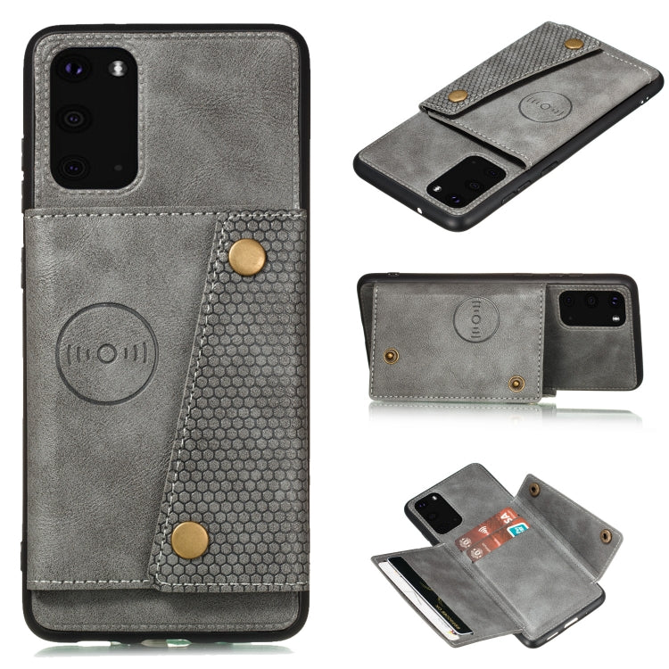 Custodia protettiva magnetica antiurto in PU + TPU con doppia fibbia con slot per schede e supporto, For OPPO A53, For Samsung Galaxy S20 FE