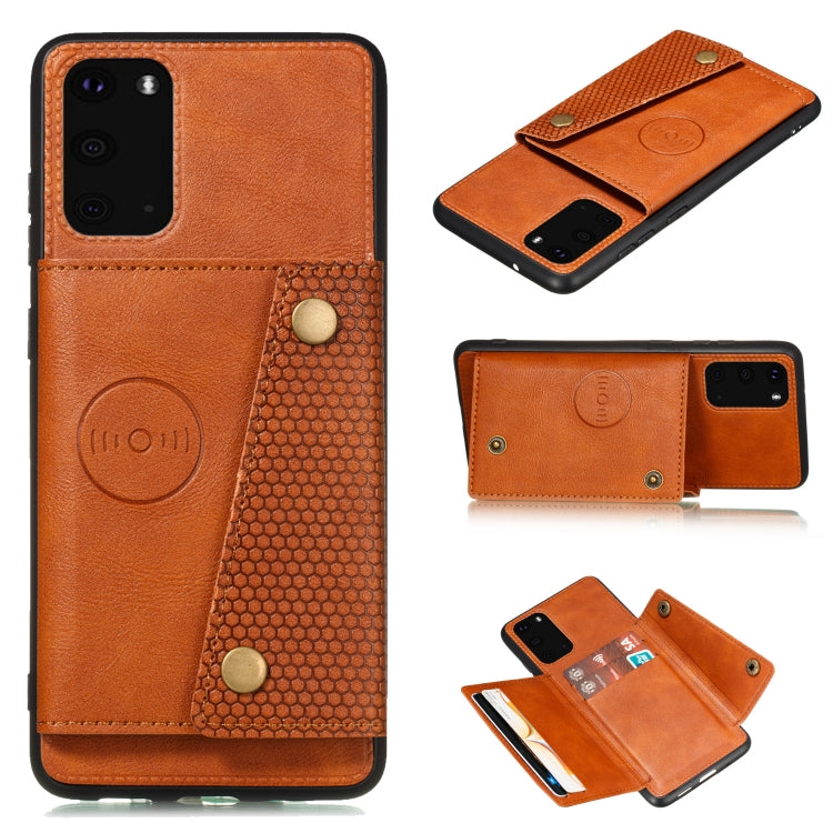 Custodia protettiva magnetica antiurto in PU + TPU con doppia fibbia con slot per schede e supporto, For OPPO A53, For Samsung Galaxy S20 FE