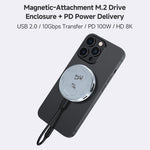 YCE-V195J USB-C / Type-C to PD3.0, HD2.1, USB3.2, 3.5mm, M.2 NVMe Magnetic Hard Drive Enclosure, YCE-V195J