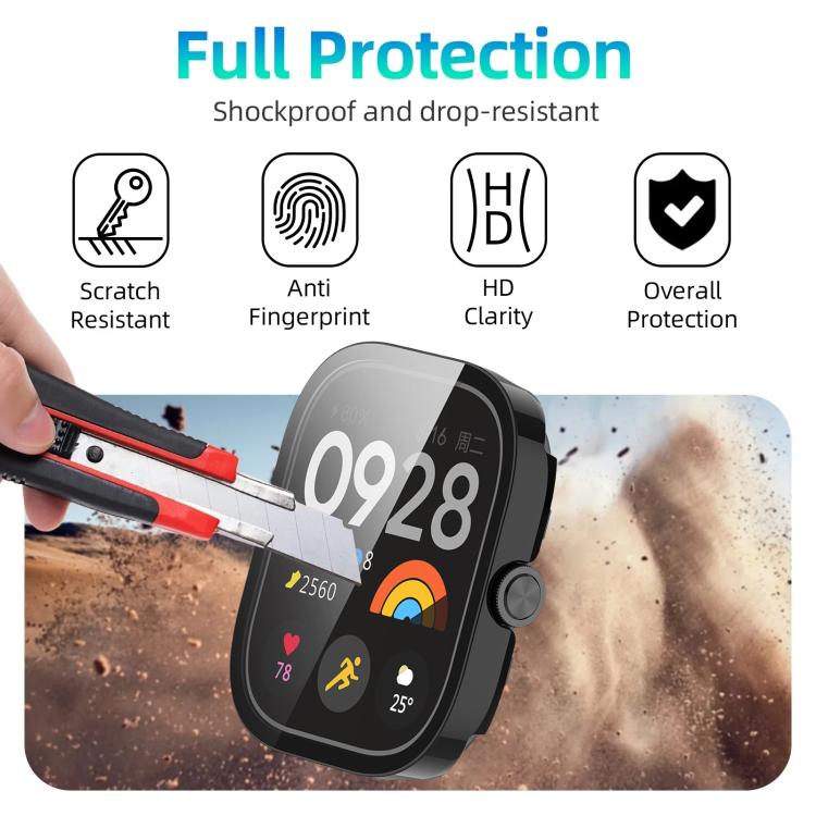 Custodia protettiva per orologio xDfind con pellicola temperata integrata nel PC., For Redmi Watch 4