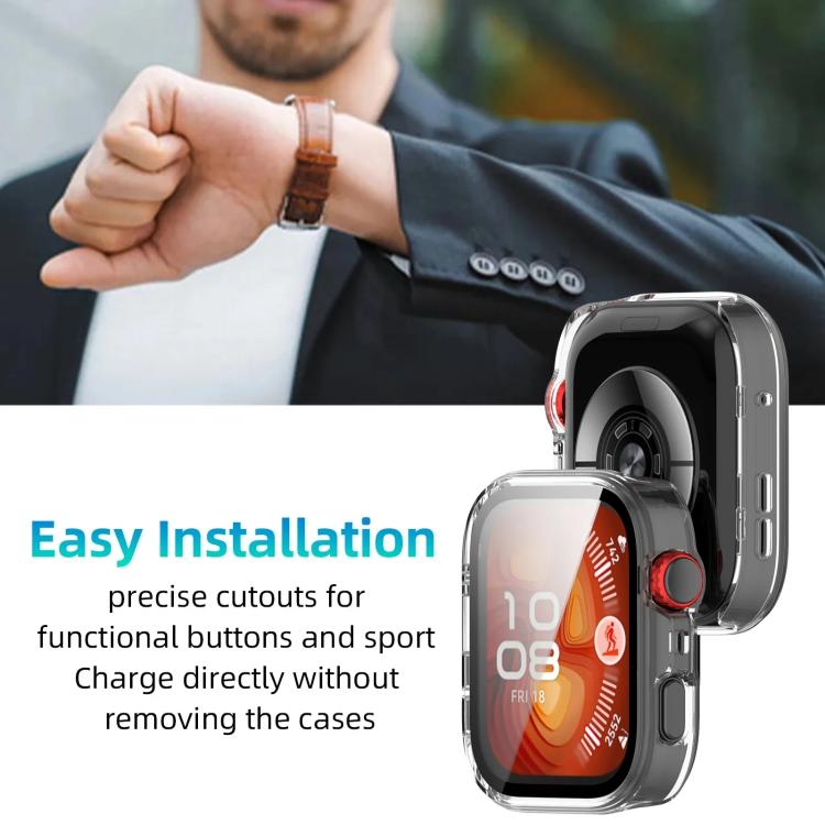 Custodia protettiva per orologio xDfind con pellicola temperata integrata nel PC., For Huawei Watch Fit 4 Pro, For Huawei Watch Fit 4