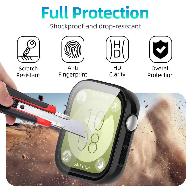 Custodia protettiva per orologio xDfind con pellicola temperata integrata nel PC., For Huawei Watch Fit 3