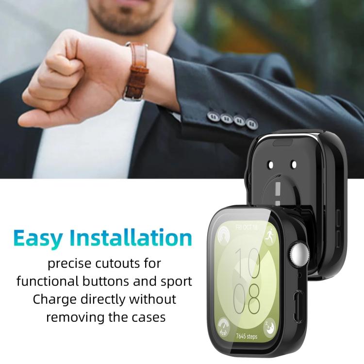 Custodia protettiva per orologio xDfind con pellicola temperata integrata nel PC., For Huawei Watch Fit 3