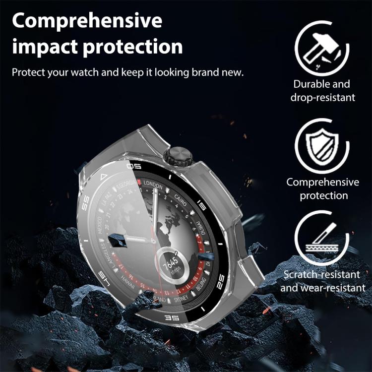 xDfind Cover protettiva per orologio con pellicola temperata a gradiente integrata nel PC, For Huawei Watch GT 5 Pro 46mm, For Huawei Watch GT 5 Pro 42mm