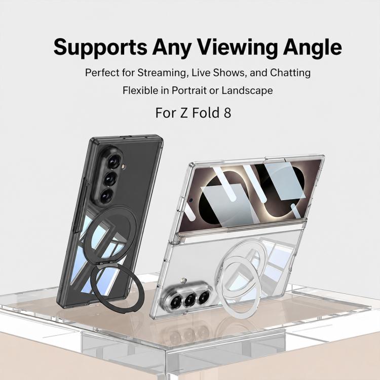 Custodia per telefono GKK con cerniera magnetica integrata MagSafe, airbag pieghevole e supporto girevole., For Galaxy Z Fold8 Ultra 5G, For Galaxy Z Flip8 5G, For Samsung Galaxy Z Flip7 5G