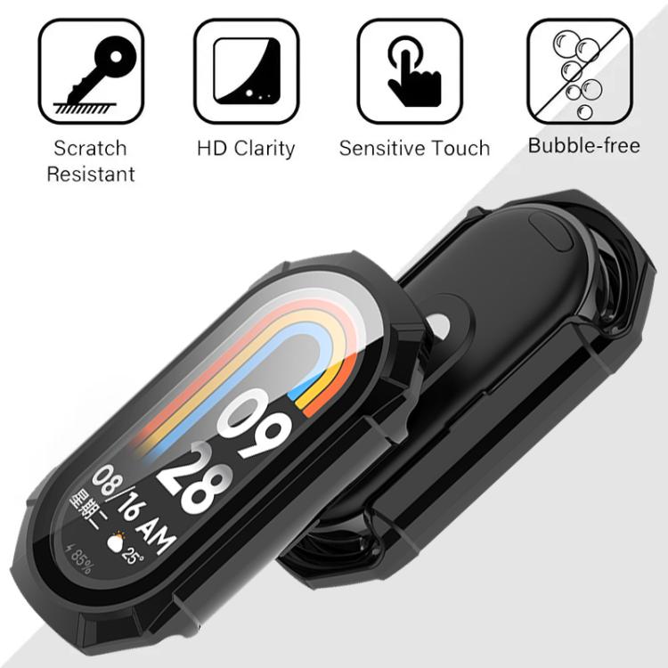 xDfind Armor Pellicola temperata integrata per PC e orologio - Cover protettiva integrata, For Xiaomi Smart Band 9 / 9 NFC, For Xiaomi Smart Band 9 Ceramic / 8