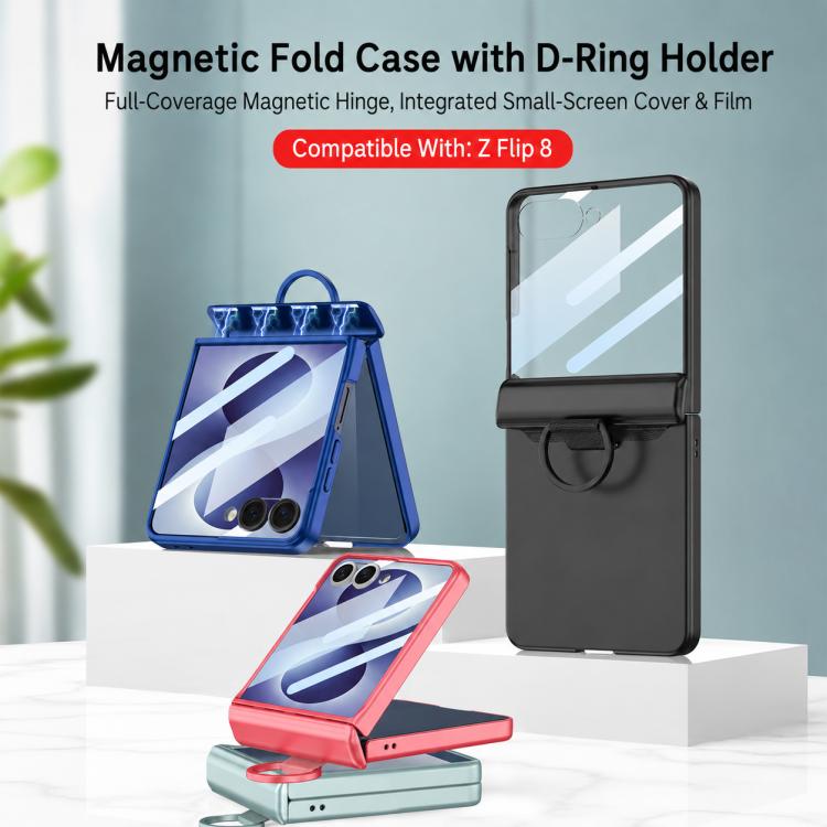 Custodia per telefono GKK pieghevole con chiusura magnetica integrata e anello a D., For Galaxy Z Flip8 5G, For Samsung Galaxy Z Flip7 5G