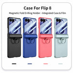Custodia per telefono GKK pieghevole con chiusura magnetica integrata e anello a D., For Galaxy Z Flip8 5G, For Samsung Galaxy Z Flip7 5G