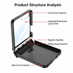 Custodia per telefono GKK pieghevole con chiusura magnetica integrata e anello a D., For Galaxy Z Flip8 5G, For Samsung Galaxy Z Flip7 5G