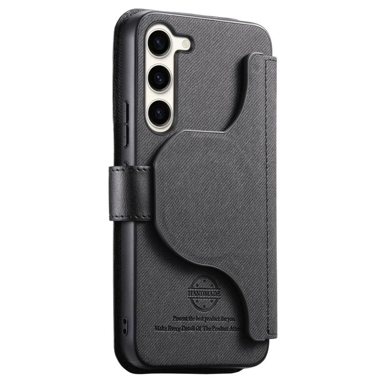Portafoglio in pelle con cerniera, protezione antifurto MagSafe RFID in tessuto twill, custodia per telefono con cerniera., For Galaxy S23 5G, For Galaxy S22+ 5G, For Galaxy S22 5G, For Galaxy S21 FE 5G