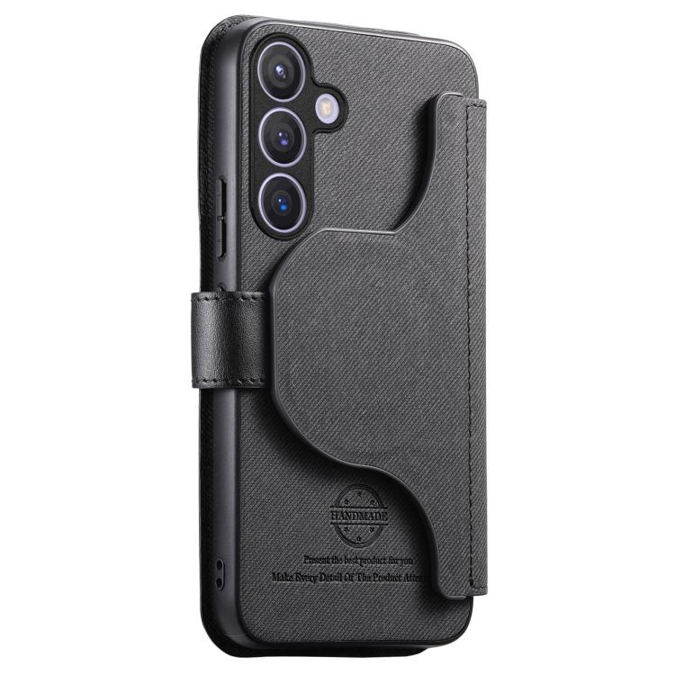 Portafoglio in pelle con cerniera, protezione antifurto MagSafe RFID in tessuto twill, custodia per telefono con cerniera., For Galaxy S24+ 5G, For Galaxy S24 5G, For Galaxy S23 FE 5G, For Galaxy S23+ 5G